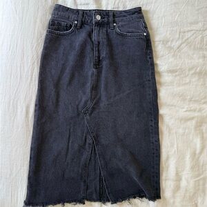 PAIGE Black Denim Midi Skirt - Size 24